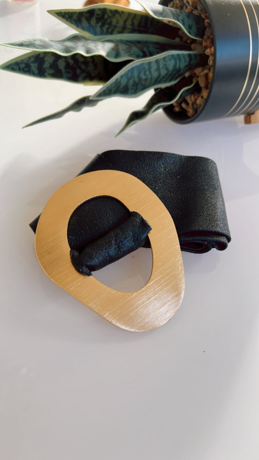 Metallic Leather Belt