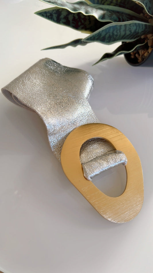 Metallic Leather Belt