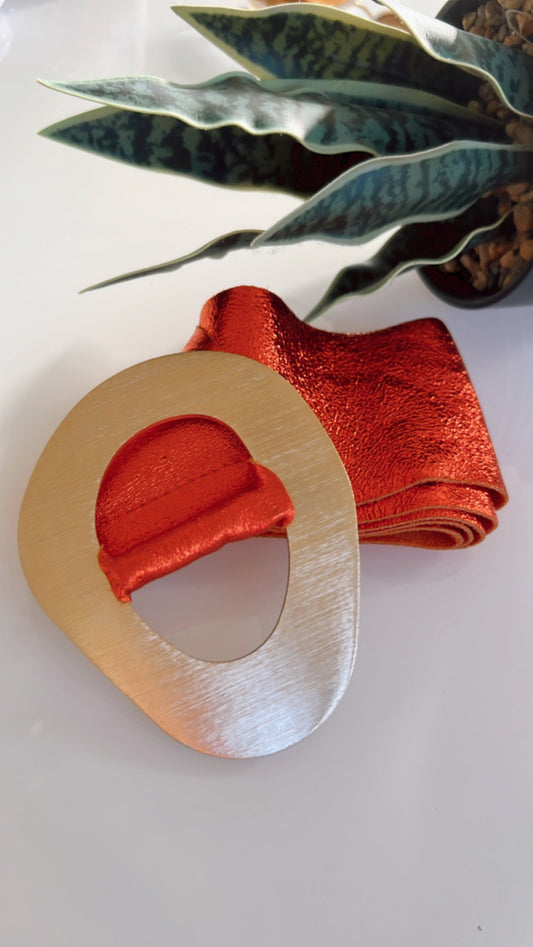 Metallic Leather Belt
