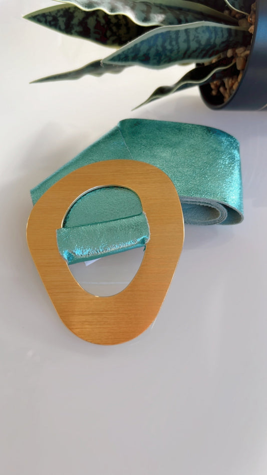 Metallic Leather Belt