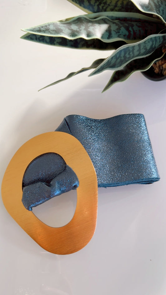 Metallic Leather Belt