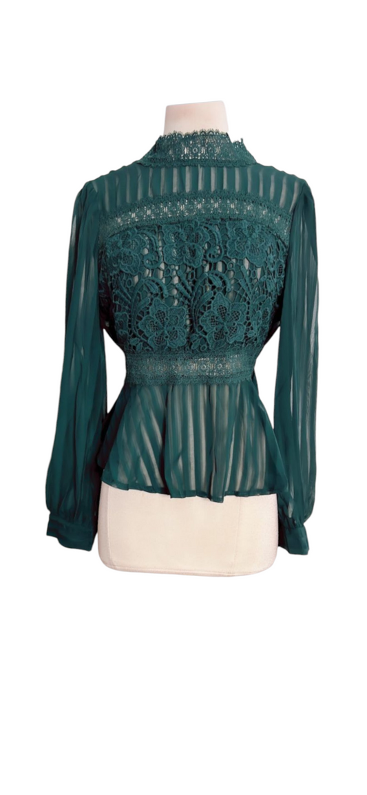 Emerald Peplum Blouse