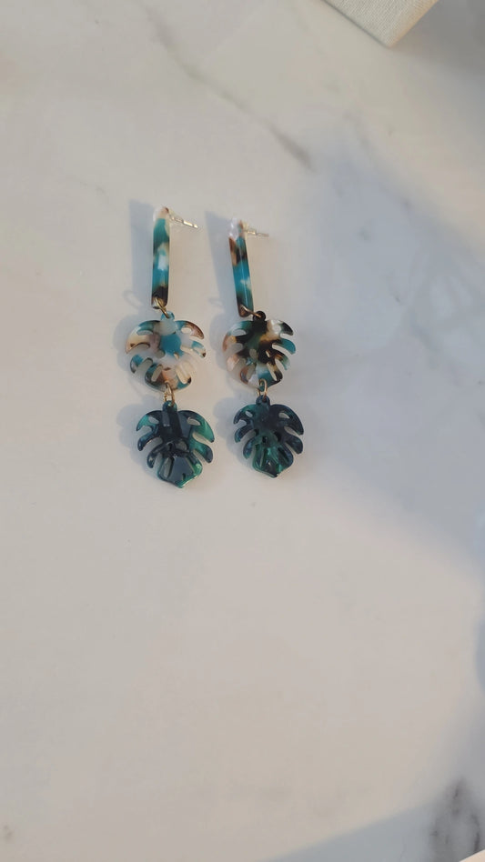 IsaZoe Monstera Earrings
