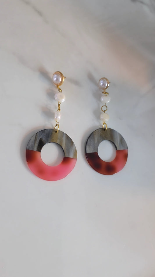 IsaZoe Circle Pearls Earrings