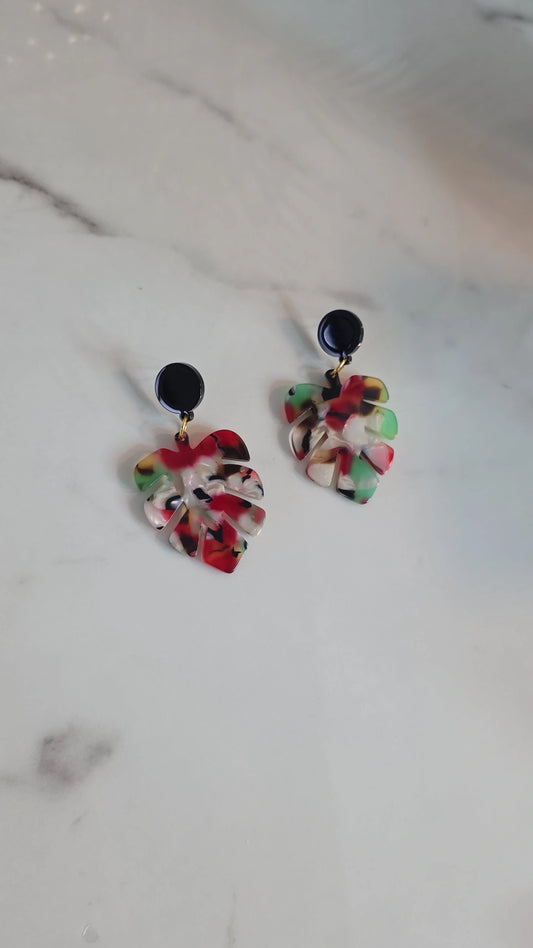 IsaZoe Monstera Earrings