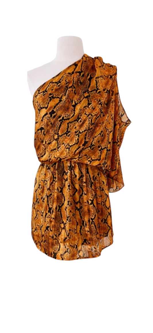 Animal Print Off Shoulder Short Dress