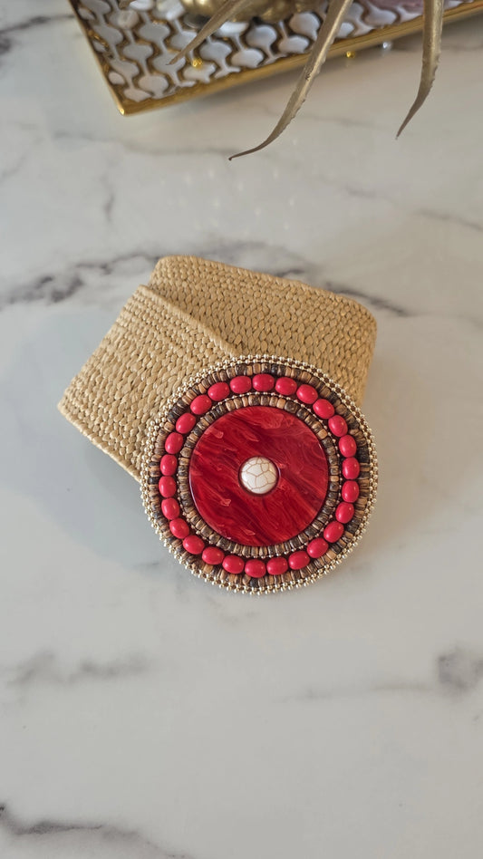 Light Brown Beaded Belt