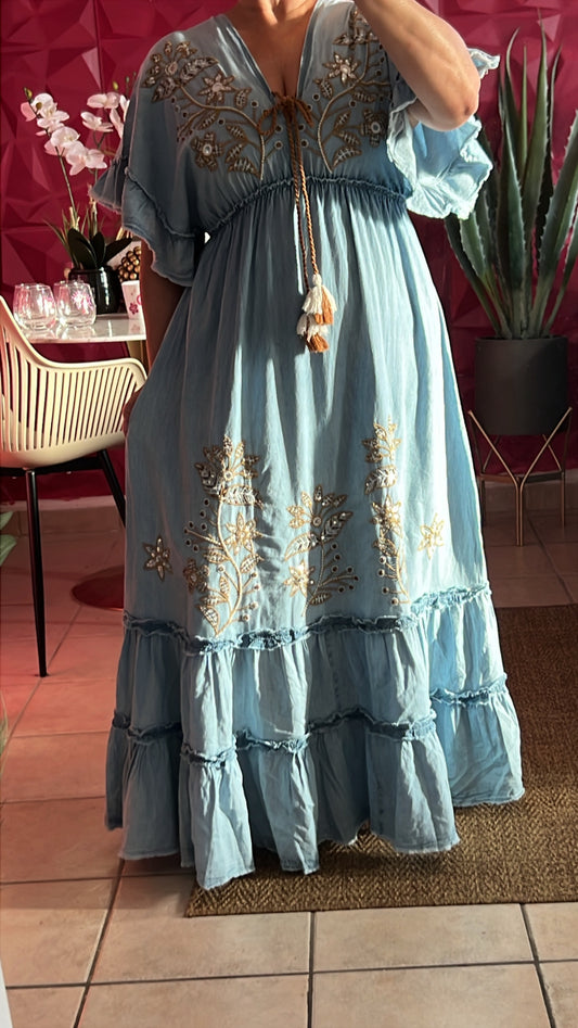 Aryeth Denim Boho Maxi