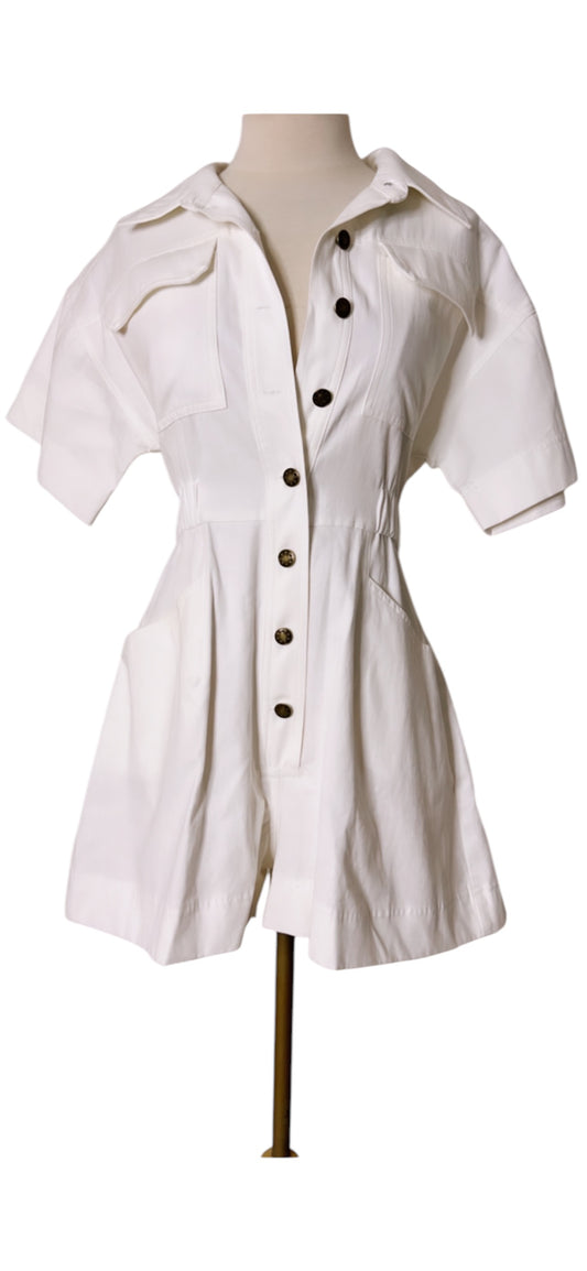 Denim White Romper