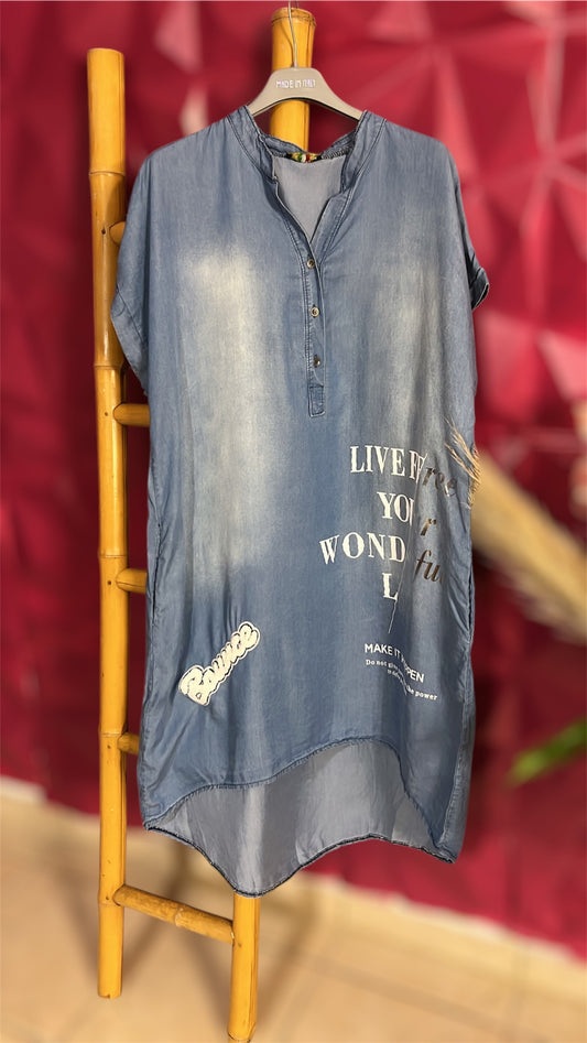 Italy Denim Midi Dress