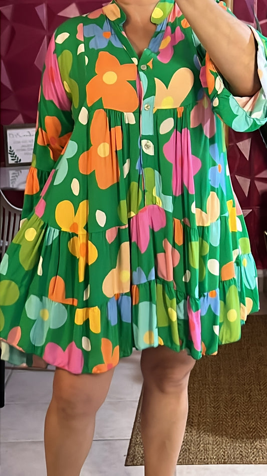 Flowers Short Dress