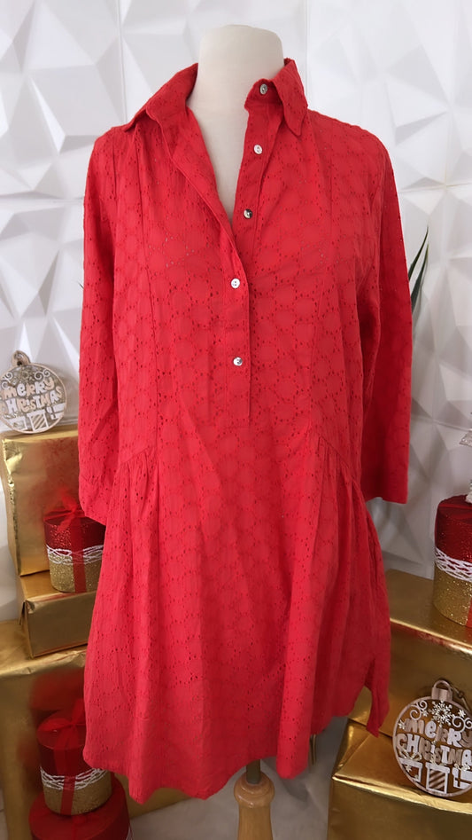 Amber Eyelet Short Dress