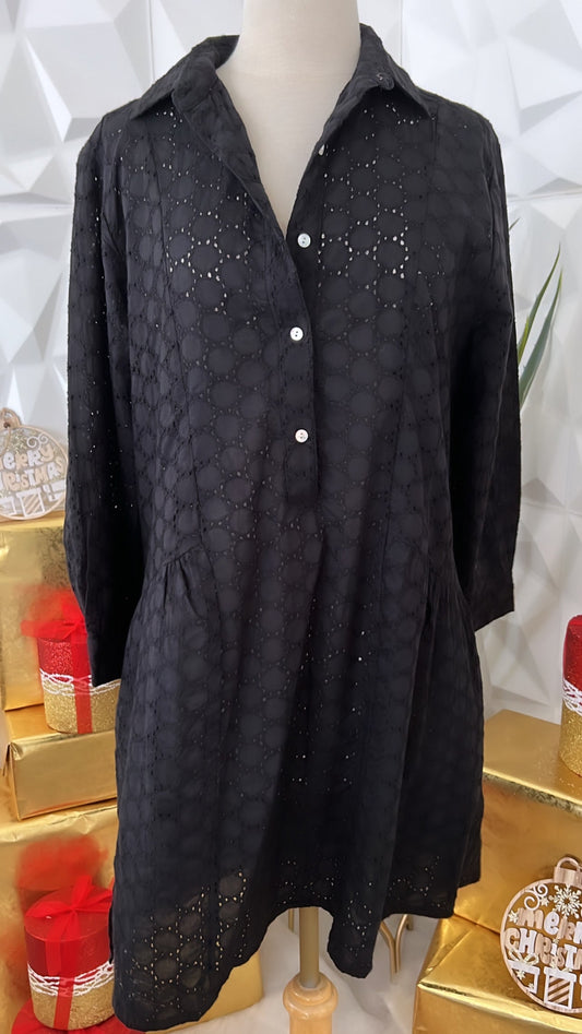 Amber Eyelet Short Dress