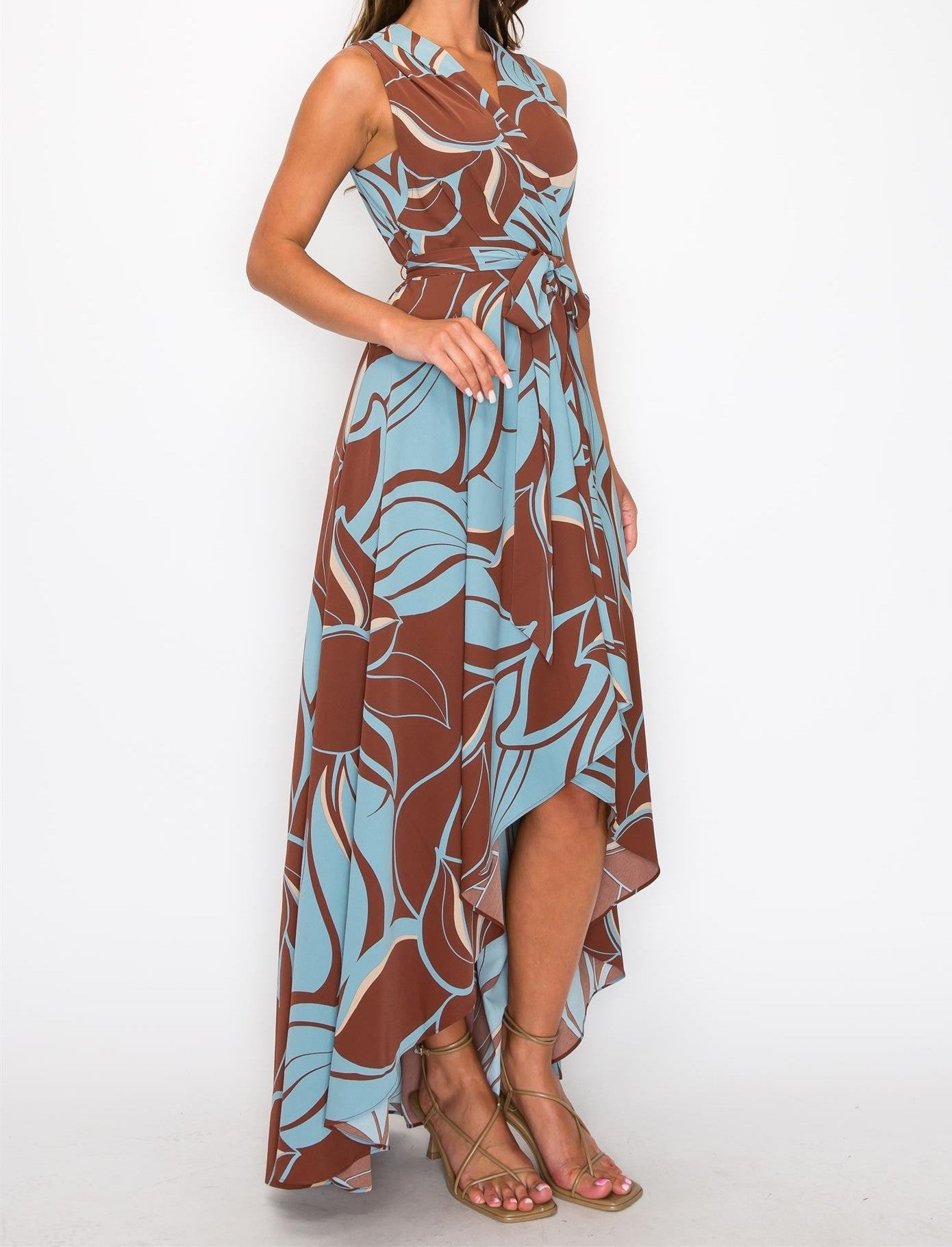 LEAF HIGH LOW DRESS
