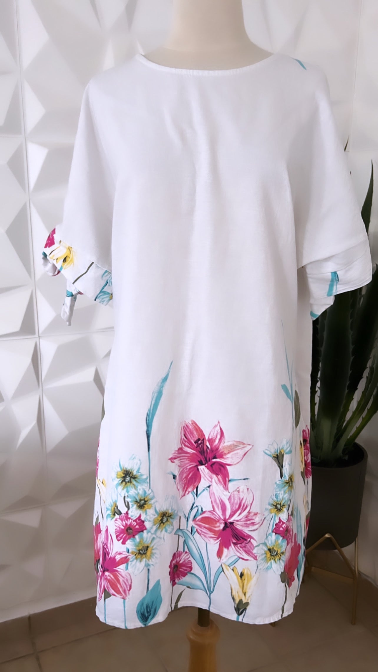 Linen Flowers Dress