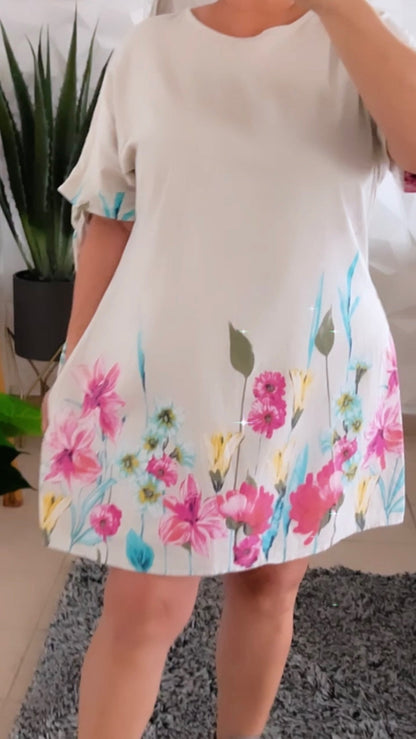 Linen Flowers Dress