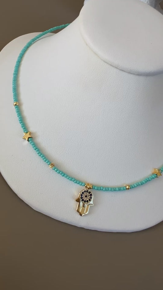 Hamsa Star Choker