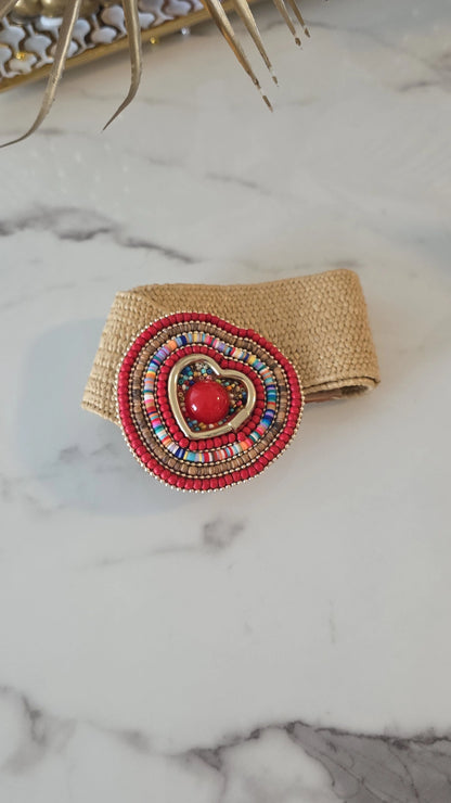 Light Cream Beaded Belt