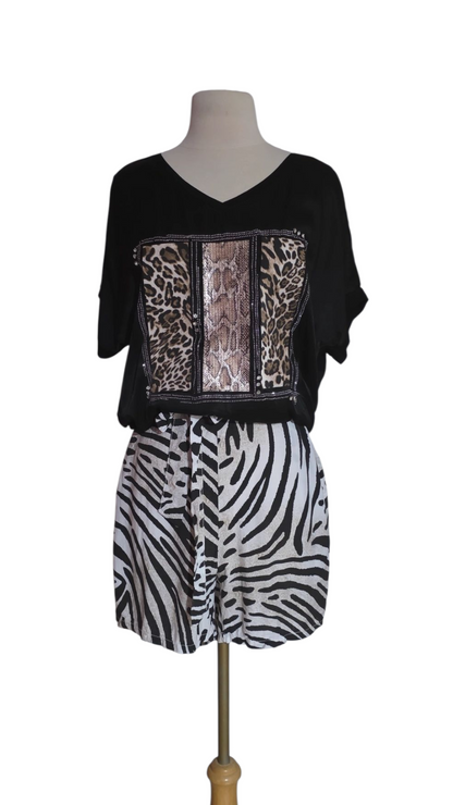 Lisa Silk Blouse. Short Sleeve