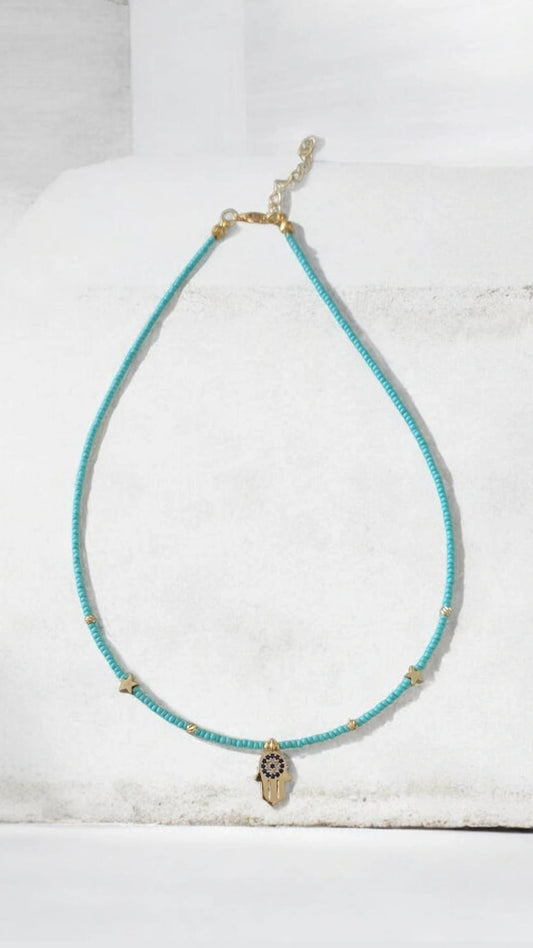 Hamsa Star Choker