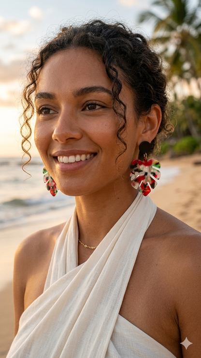 IsaZoe Monstera Earrings