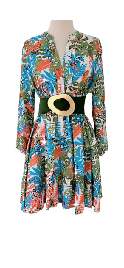 Tropic Leaf Short Dress
