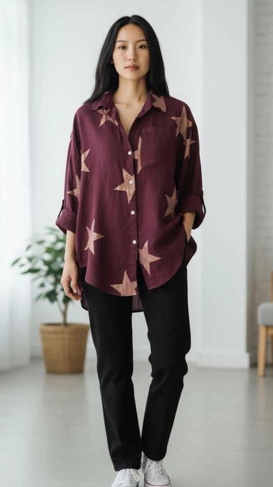Wine Star Blouse