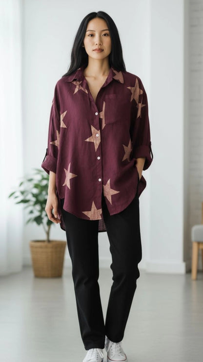 Wine Star Blouse