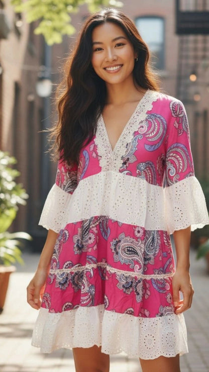 Sandy Eyelet Short Dress.