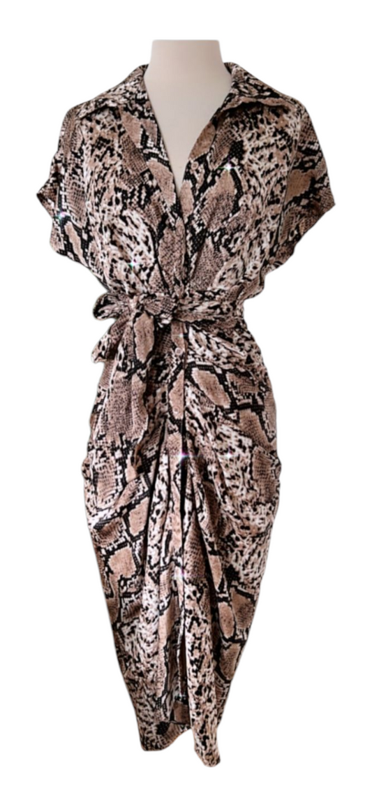 Front Tie Midi Dress