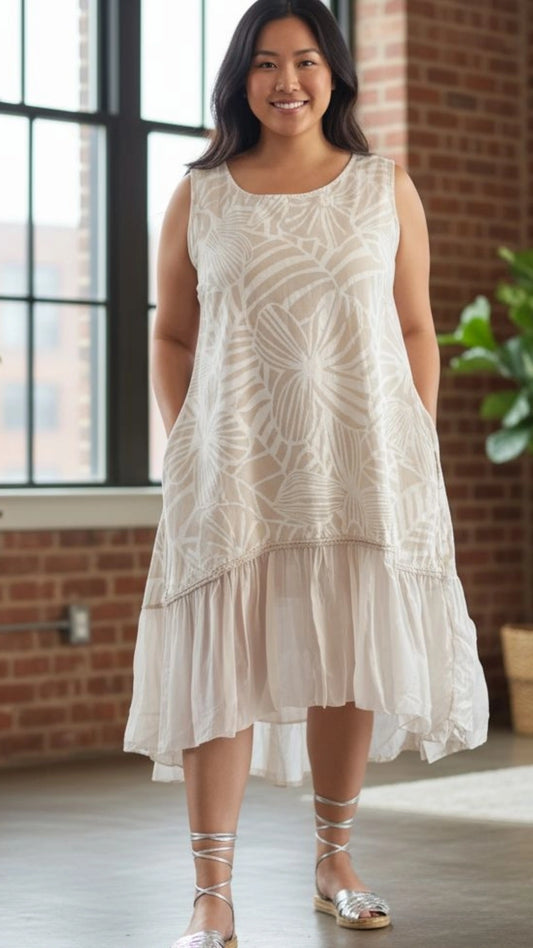 Puro Lino Leaf Dress