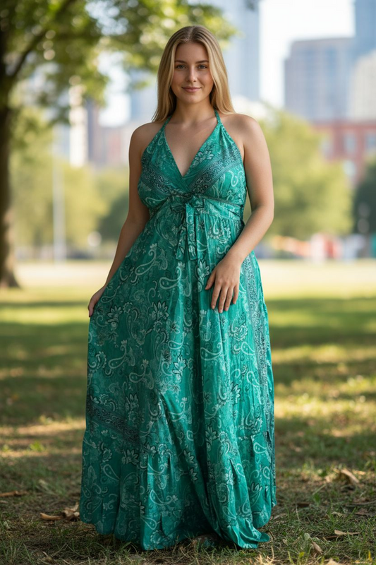 Green Boho Maxi