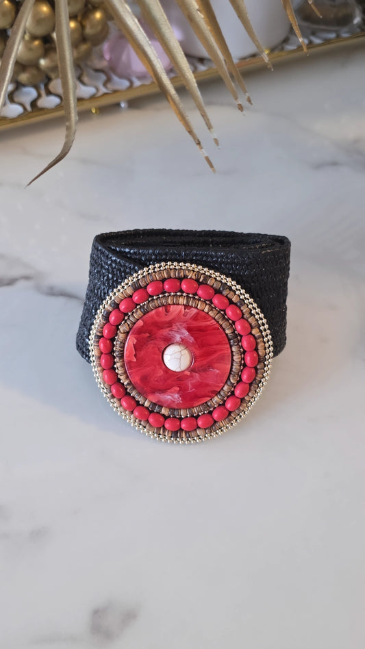Beaded Black Belt