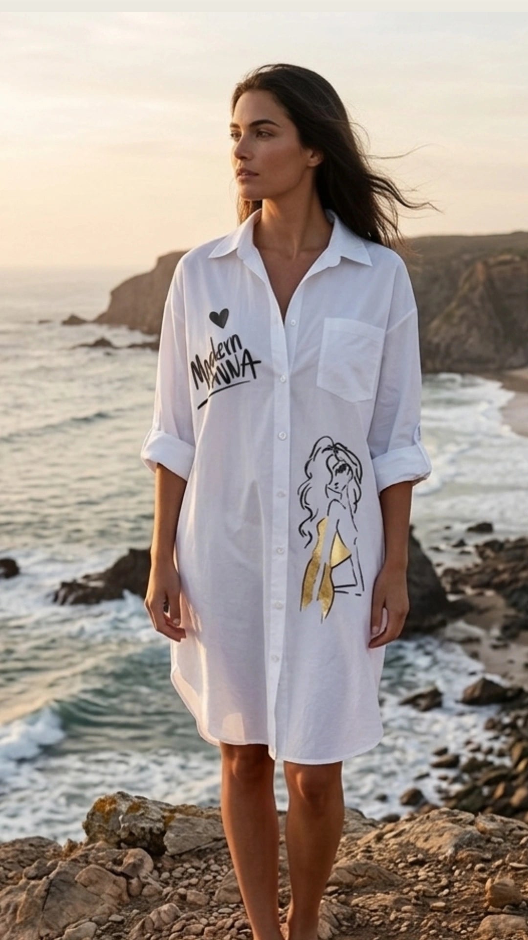Modern Italy Short Dress Blouse