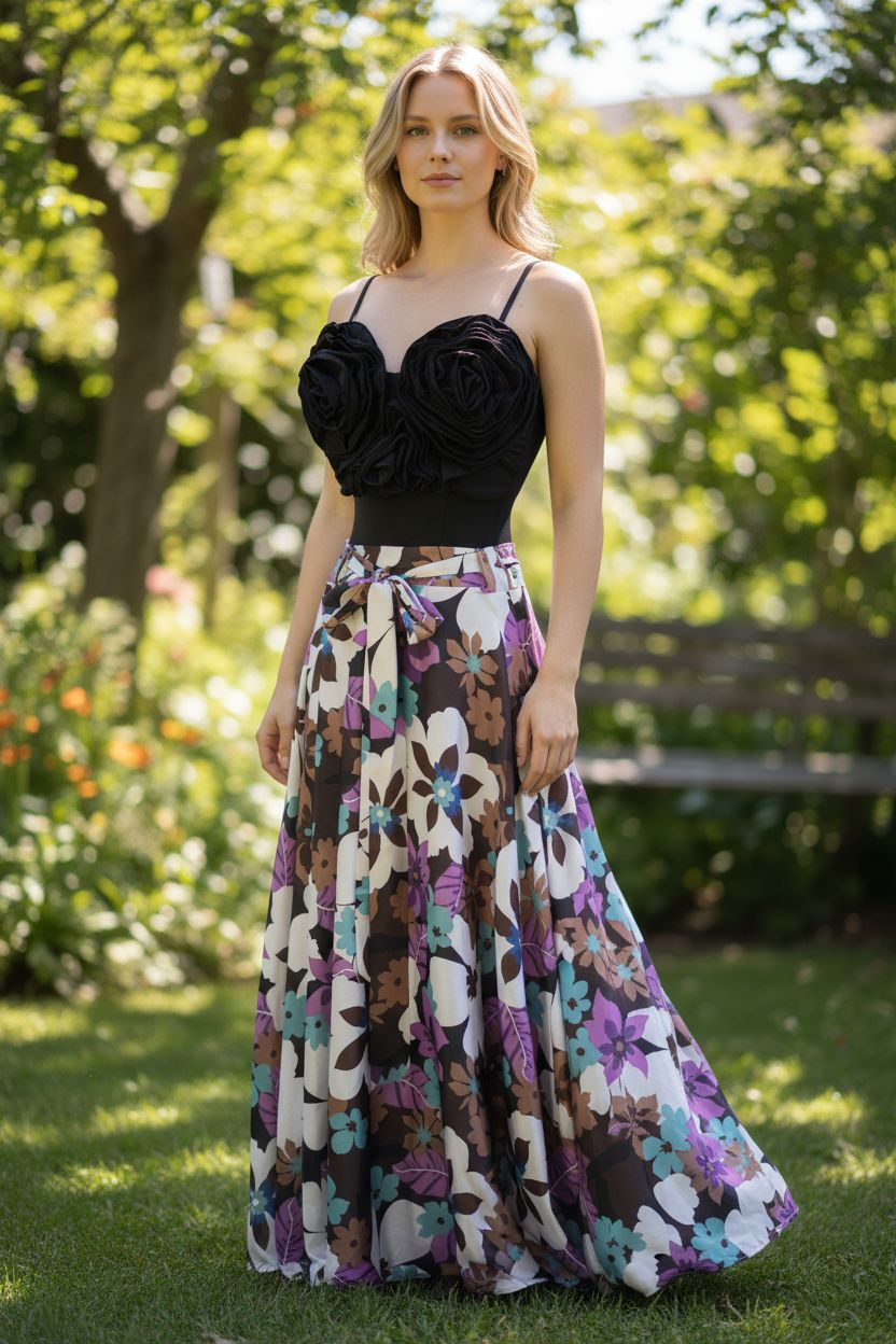 Flower Maxi Skirt