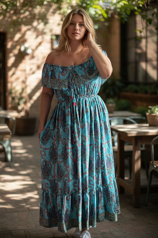 Boho Lola Off Shoulder Boho Maxi
