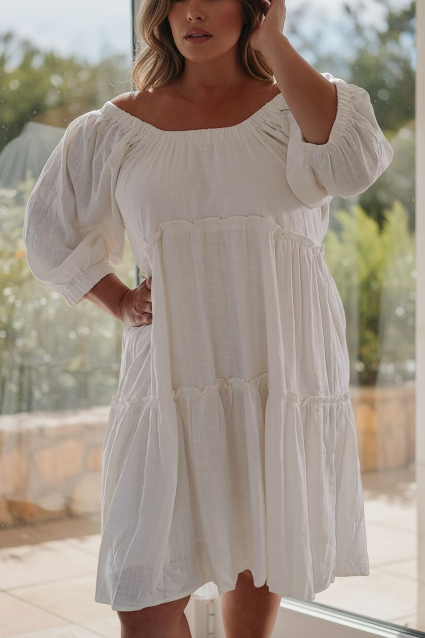 White Off Shoulder Dress