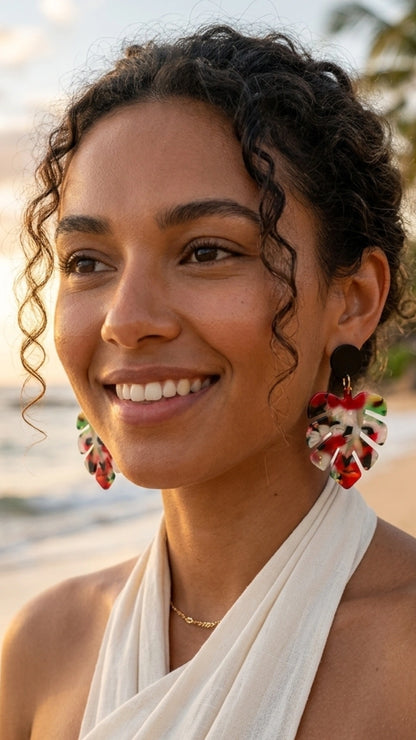 IsaZoe Monstera Earrings