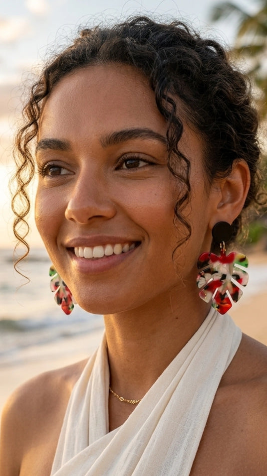 IsaZoe Monstera Earrings