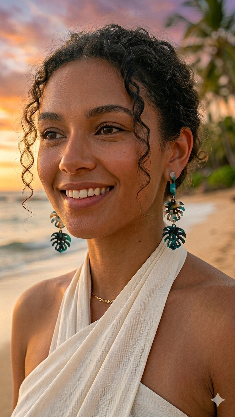 IsaZoe Monstera Earrings