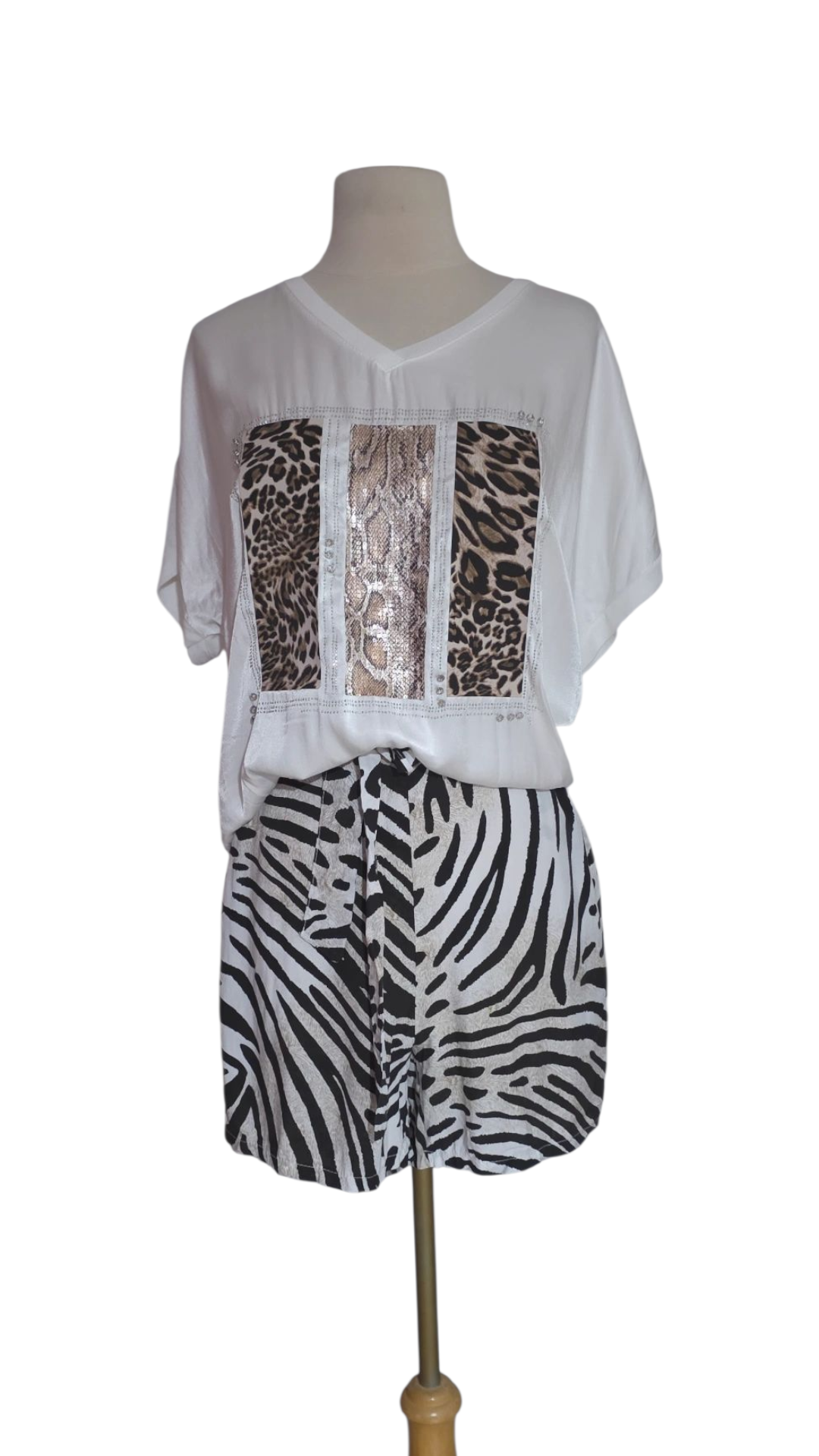 Lisa Silk Blouse. Short Sleeve