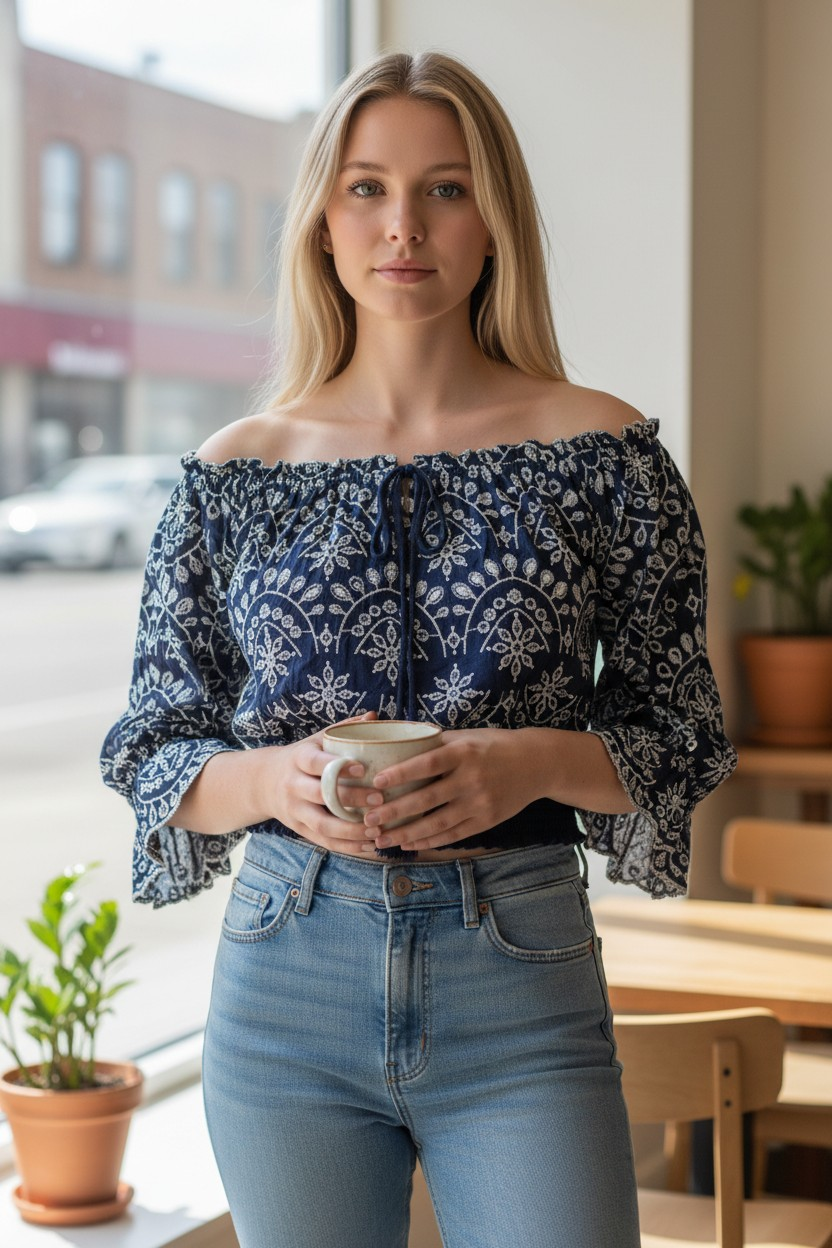 Eyelet Crop Top