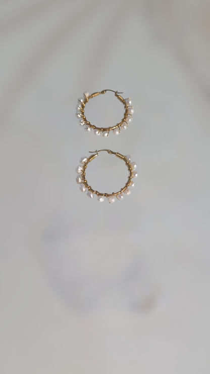 Pearls Hoops