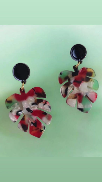 IsaZoe Monstera Earrings