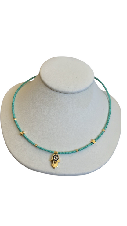 Hamsa Star Choker