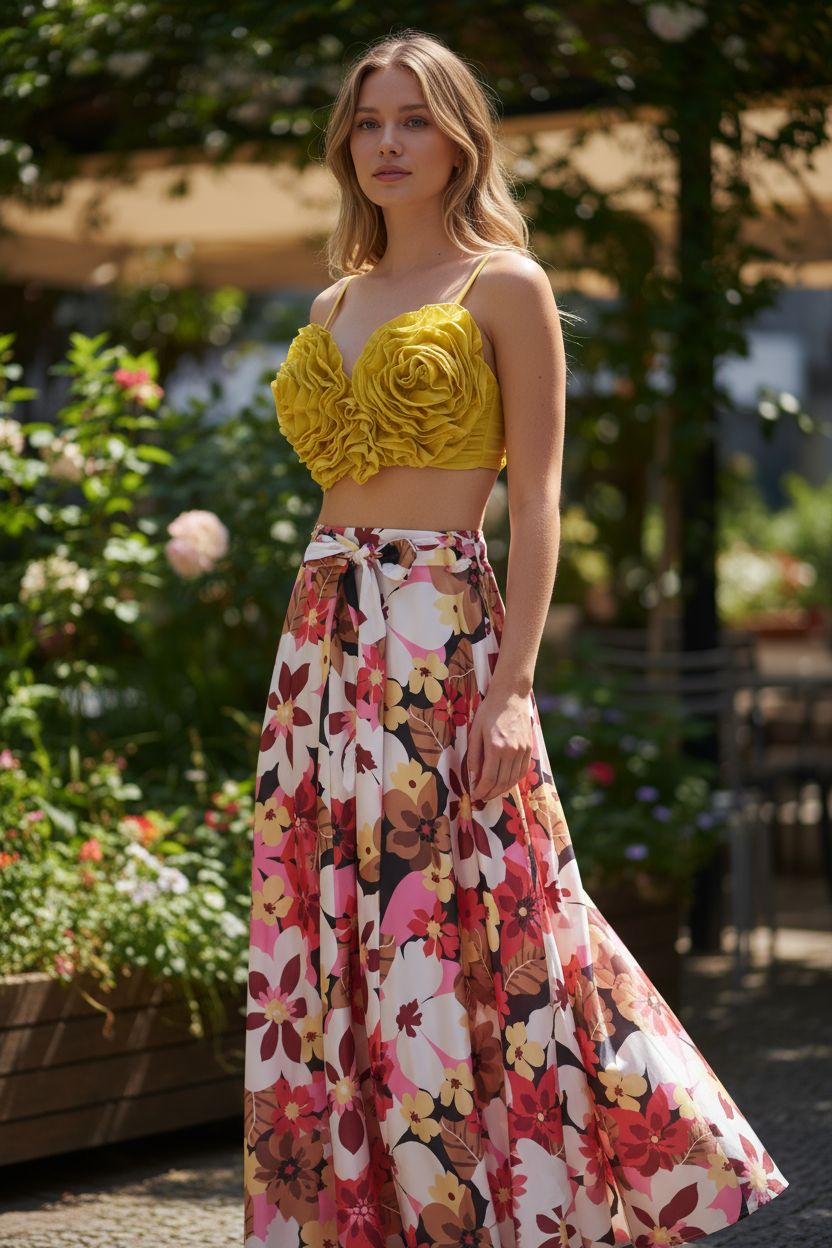 Flower Maxi Skirt