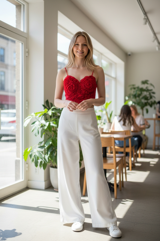 Heart Flower Crop Top