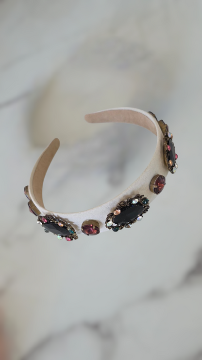 Suede Headband with detailed beads