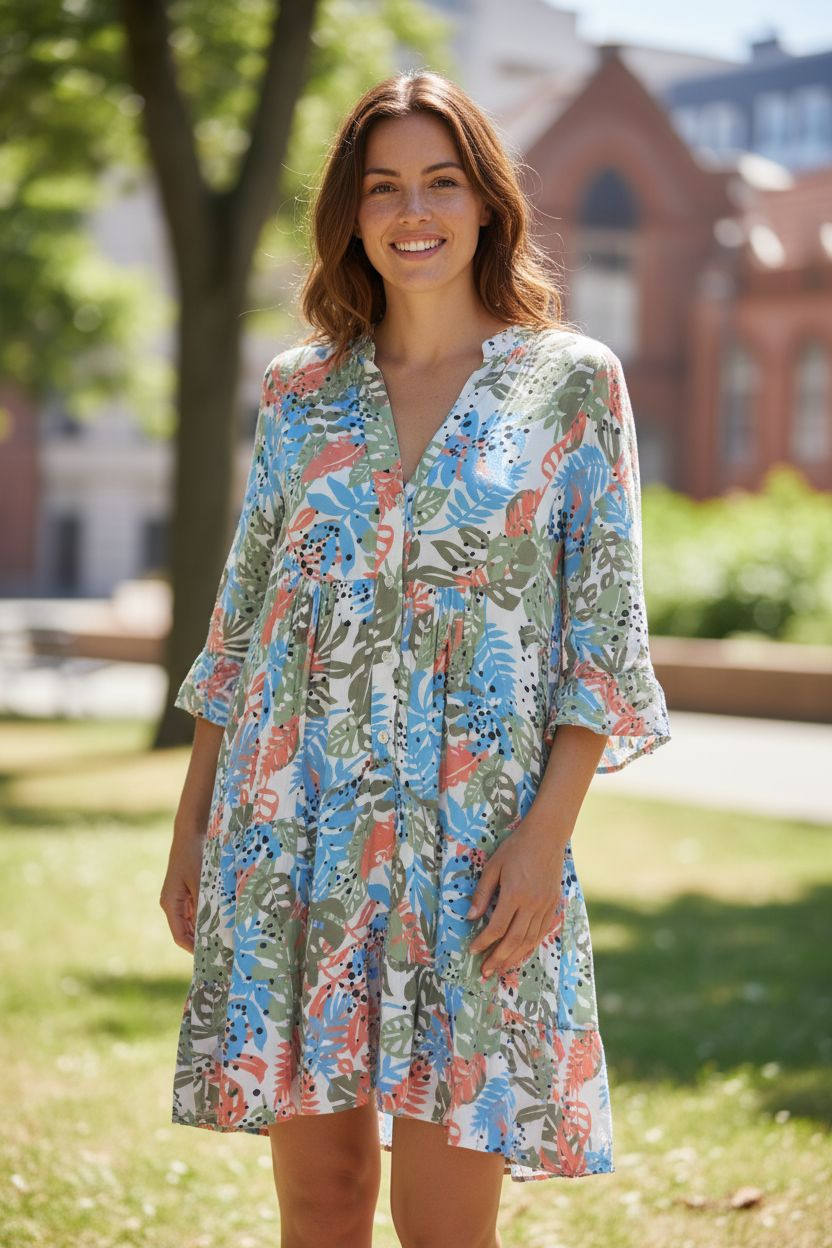 Tropic Leaf Short Dress