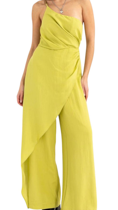 One Shoulder Sarong Jumpsuit